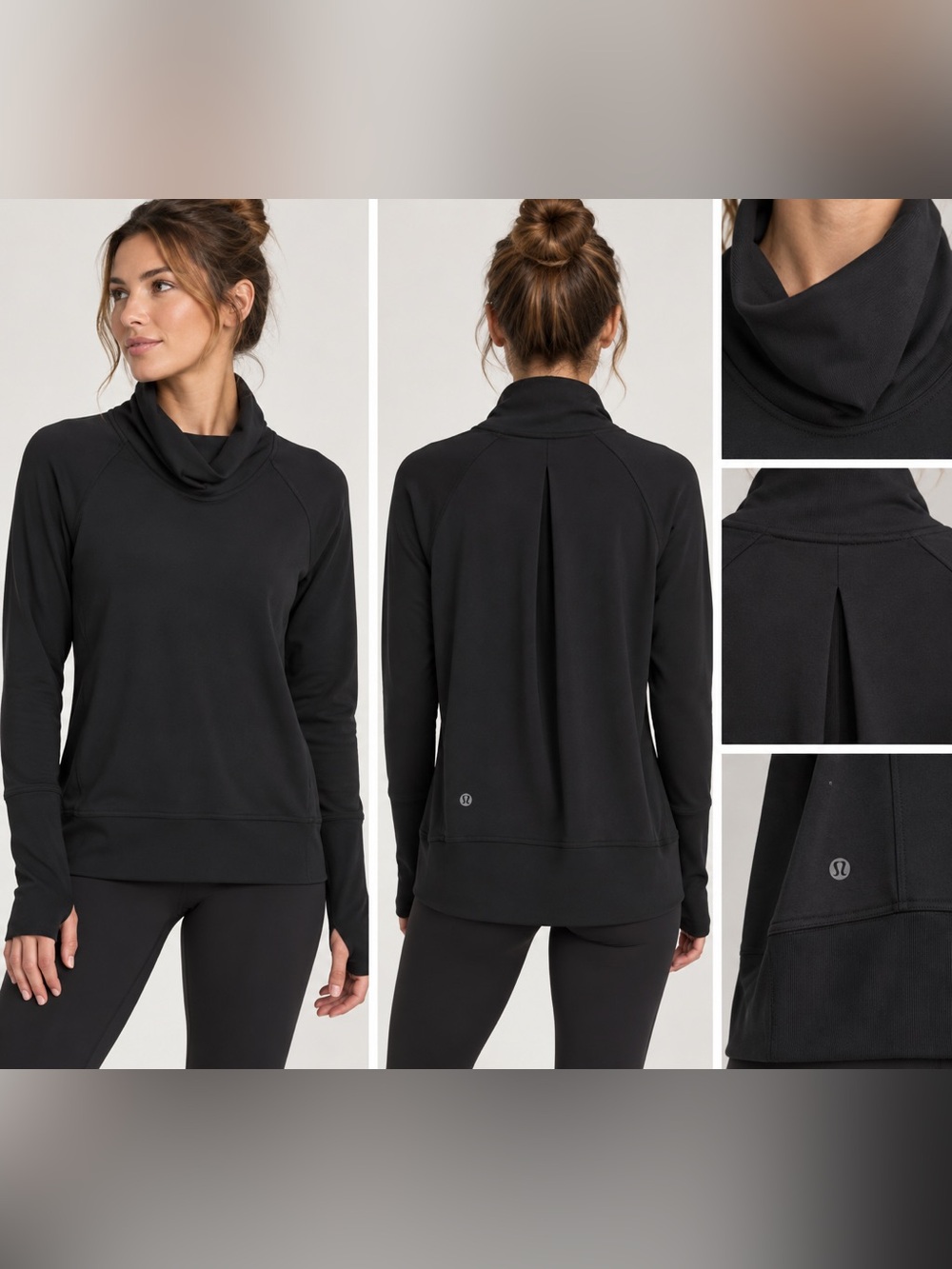 Black Lululemon Cowl-neck Pullover